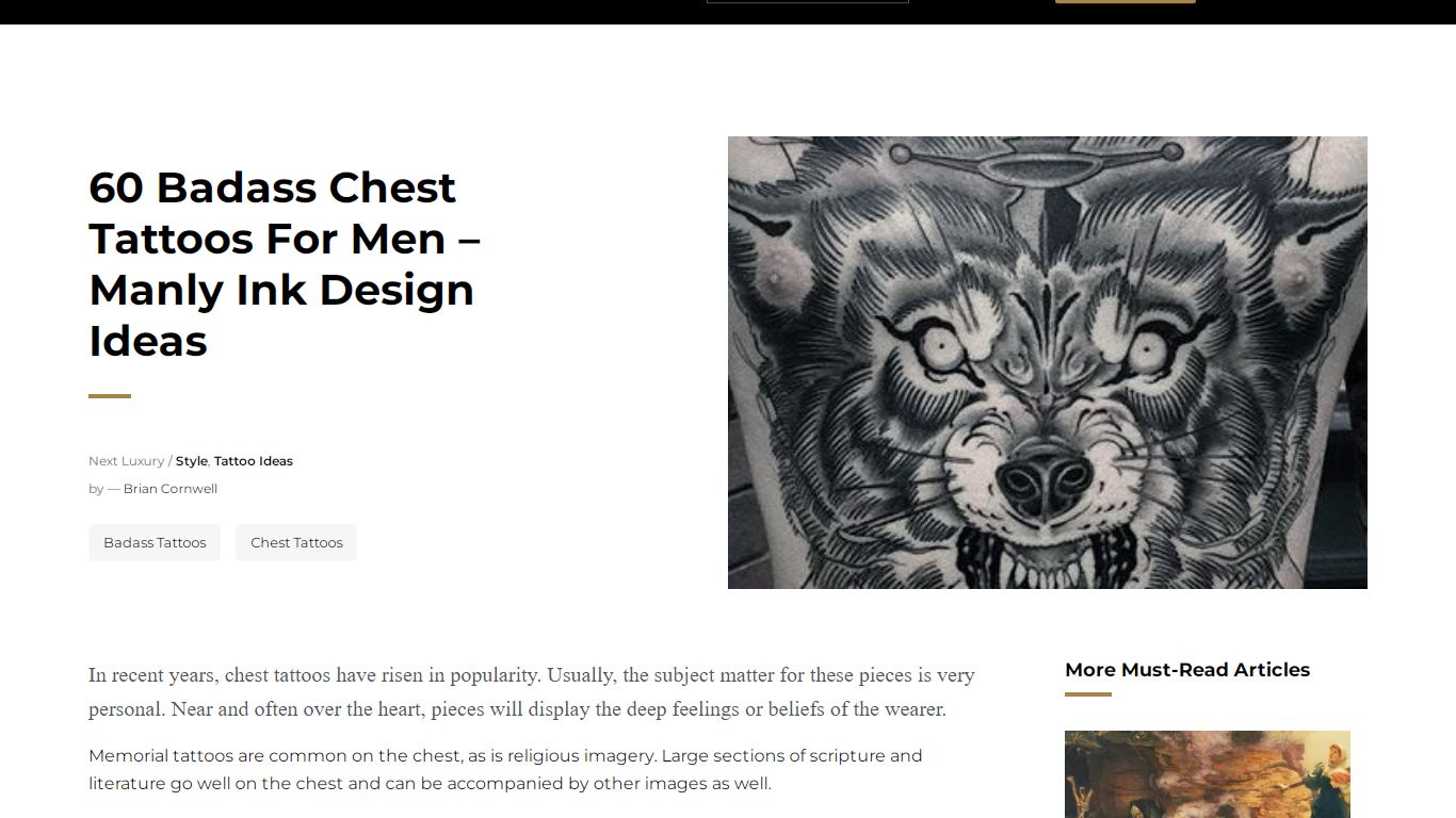60 Badass Chest Tattoos For Men - Manly Ink Design Ideas - Next Luxury